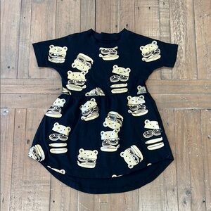 Huxbaby metallic gold burger bear high low dress